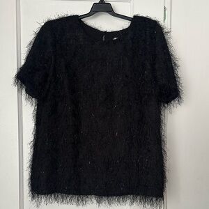 Calvin Klein Elegant Black Textured Blouse